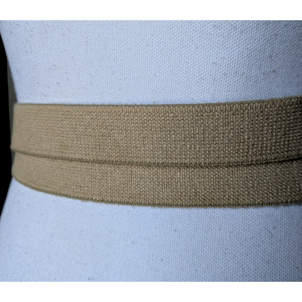 Vintage Donna Karan Geniune Alligator Brown Canvas Waist Belt Petite Small Italy - Picture 9 of 13